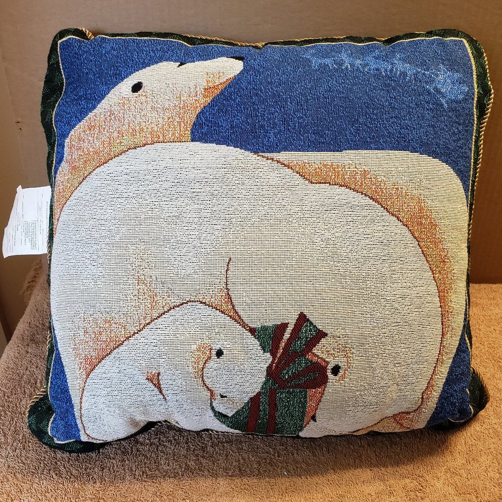 Christmas Pillow Polar Bear Family ~ 2 Available